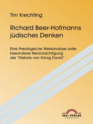 cover image of Richard Beer-Hofmanns jüdisches Denken